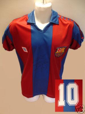 ORIGINAL CAMISETA FC BARCELONA UTILIZADA Y FIRMADA POR MARADONA DE 1982