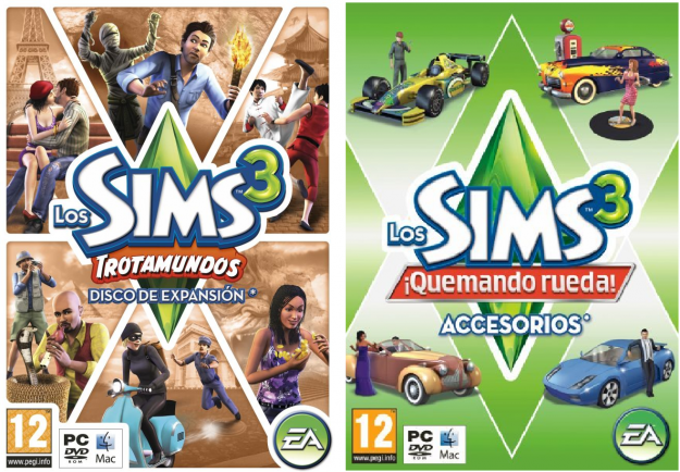 Los Sims 3 Trotamundos y Los sims 3 Accesorios Quemando Rueda