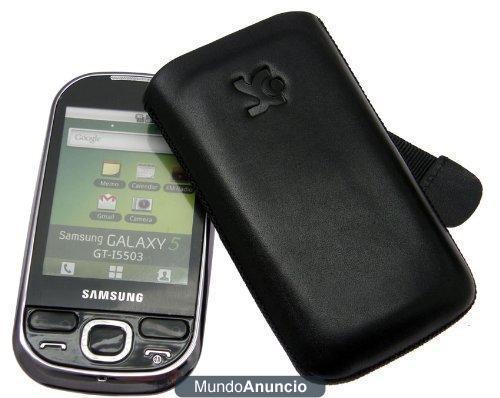 Suncase - Funda de cuero para Samsung GT i5500 Galaxy 5, color negro
