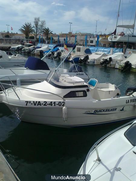 VENDO EMBARCACIÓN. MODELO: QUISYLVER 4,50 AÑO 2002 Motor Mercury 40 CV 2 tiempos