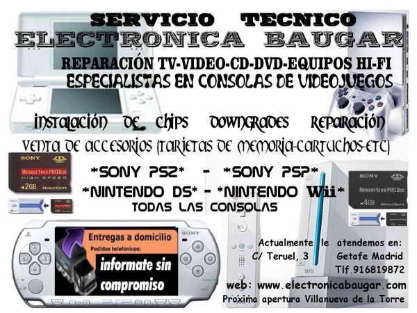 REPARACION DE CONSOLAS WII PSP PS3 PS2 DS XBOX360