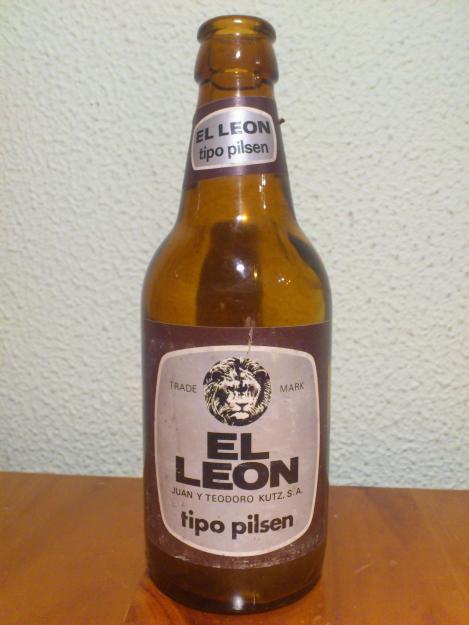 Tercio botellín  de cerveza el león  tipo pielsen etiqueta.dificil conseguir