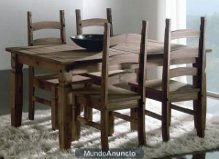 Mesa comedor ext. y sillas estilo mexicano nuevo fabrica