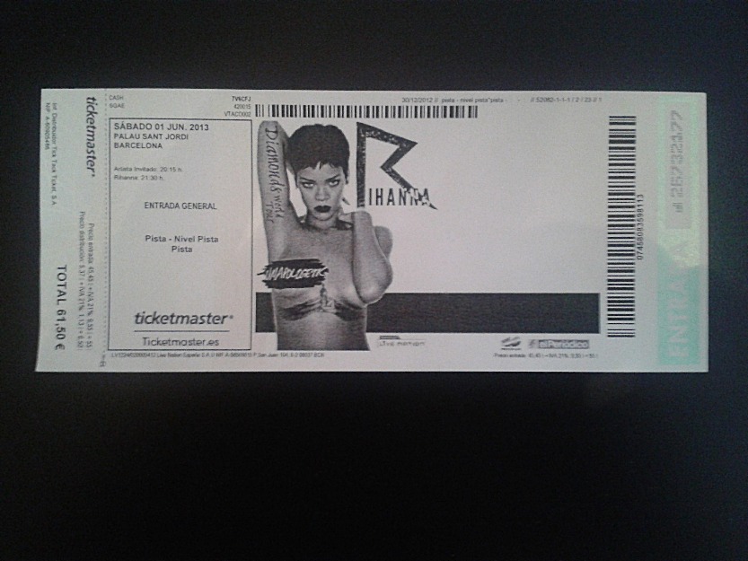 2entradas concierto rihanna en barcelona