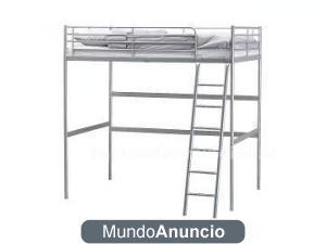 VENDO CAMA ALTA GRIS IKEA (individual 90x200)