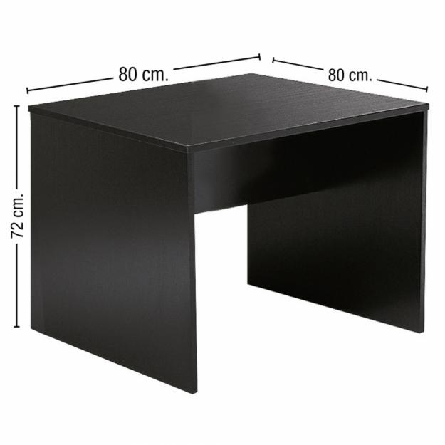 Mesa recta con patas tipo panel 80 cm negro Europa