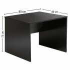 Mesa recta con patas tipo panel 80 cm negro Europa - mejor precio | unprecio.es