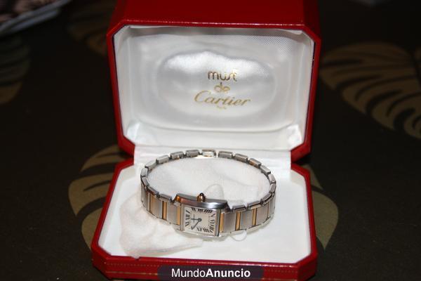 Cartier Tank Frances, mixto acero y oro mujer