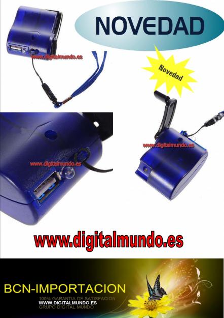 CARGADOR UNIVERSAL EMERGENCIA TELEFONO MP4 MP3 USB