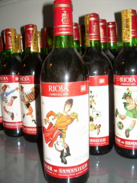 Botellas antiguas de vino. Mingote Mundial España 1982