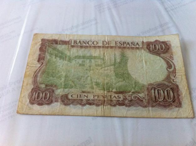 Billetes 100 ptas. tinta verde