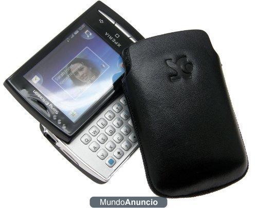 Suncase - Funda de cuero para Sony Ericsson Xperia X10 mini pro, color negro