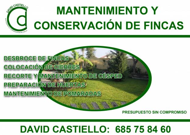 Mantenimiento y conservación de fincas, montes y jardines