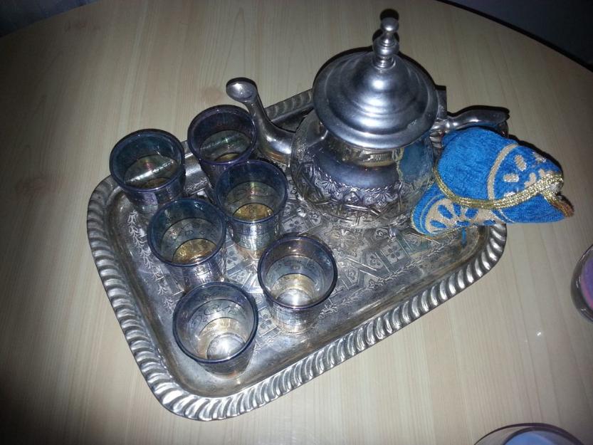 Precioso juego de té marroquí, en plata