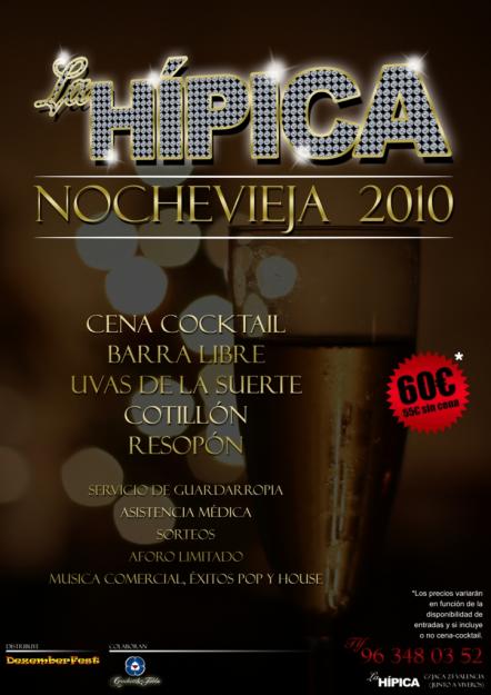 Nochevieja en la Sala Hípica 2010, en Valencia capital, Dezemberfest - Venta de entradas.