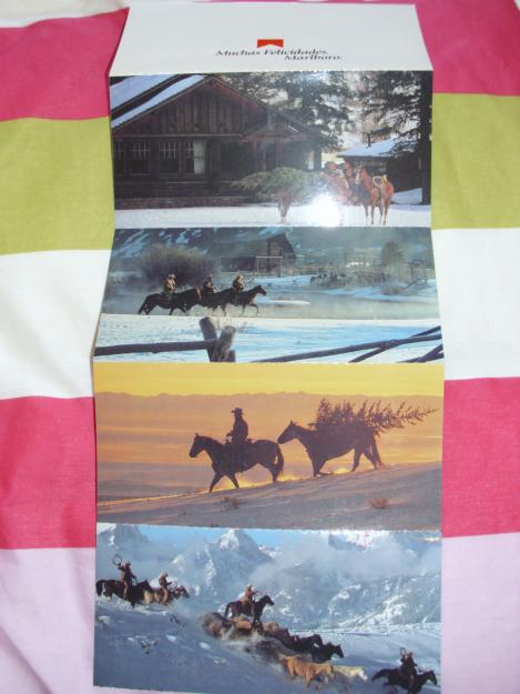 Vendo 2 Series de antiguas postales de MALBORO, Años 80. con serigrafia al dorso.