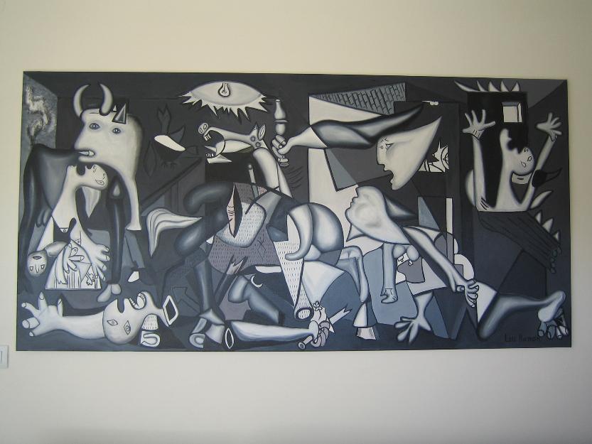 cuadro grande oleo sobre lienzo guernica 200x100 cm