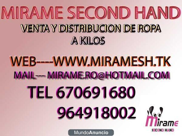 Ropa a kilos para comercios en varias calidades.