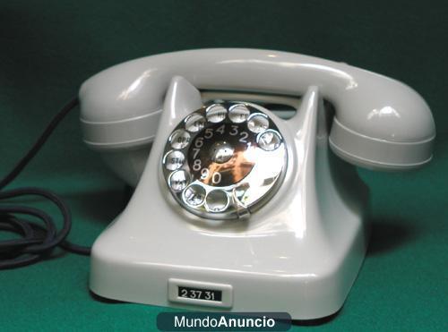 Antiguo teléfono K.KIRKS 47E, gris, años 50