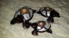Set de tres tortugas de madera con nacar incrustado - mejor precio | unprecio.es
