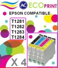 Pack 4 cartuchos compatibles EPSON T1281 / T1282 / T1283 / T1284 - mejor precio | unprecio.es