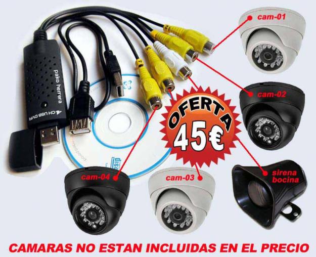 Grabadora DVR por USB 2. 0 4 entradas de video 25fps y 1 de audio