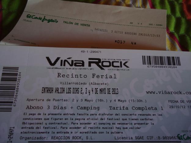 Se venden entradas para el Viñarock 2013!!