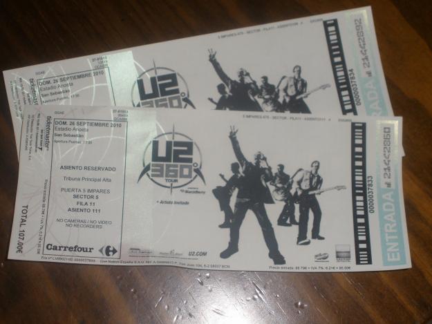 Entradas U2 San Sebastian