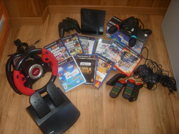 PLAY STATION 2 +JUEGOS + ACCESORIOS  MENOS DE 2 AÑOS+VOLANTE-PEDALES