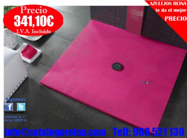 Plato de Ducha Modelo HURACAN 95x95 Fucsia