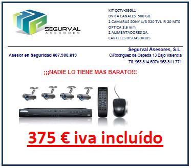 KIT VIDEOVIGILANCIA (CAMARAS DE SEGURIDAD) ENVIO EN LA PENINSULA.  ¡¡OFERTA!!