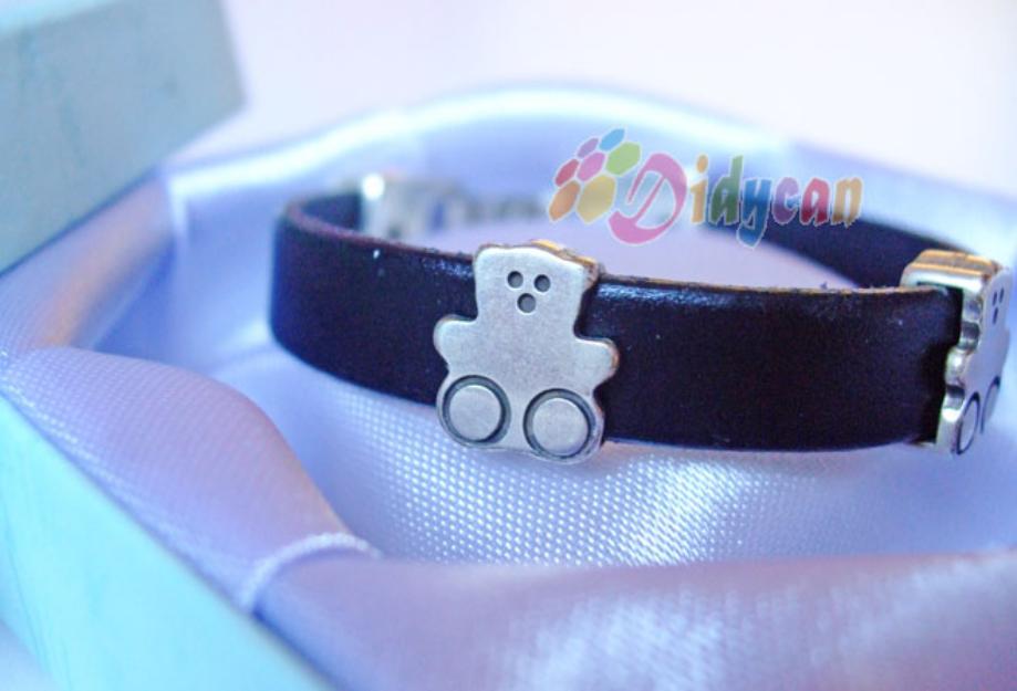 Pulsera Bear de Cuero y Zamak