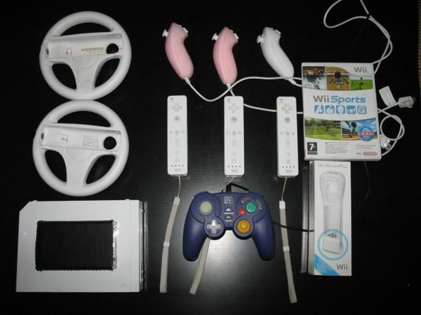 wii +3mandos+3nunchakus+wimotionplus+hd 100g+mandogamecube