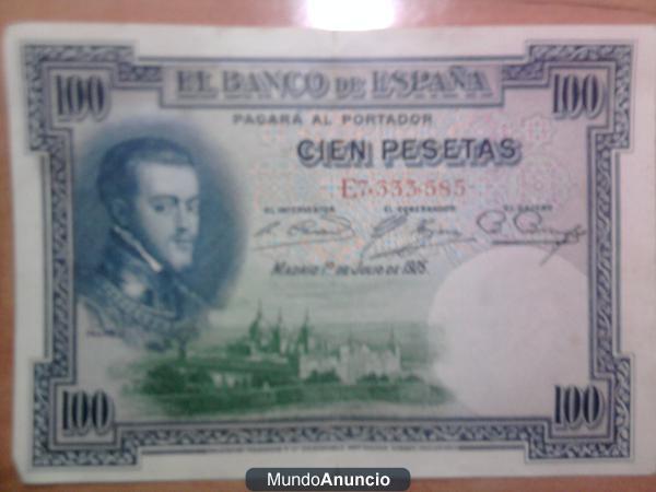 3 billetes de 100 pesetas años 1925-1928-1931
