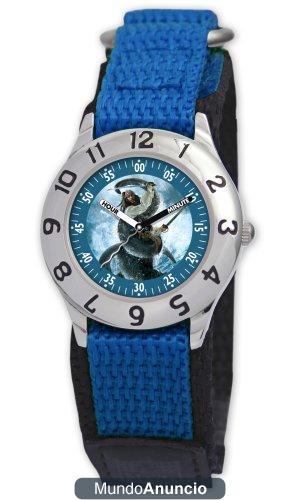 Disney 0803C010D009S501 - Reloj de cuarzo, correa de textil color azul claro