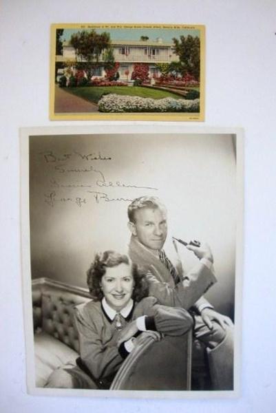 AUTOGRAFO ORIGINAL DE GEORGE BURNS AND GRACIE ALLEN