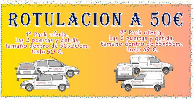 Ejemplos de ofertas rotulación vehículos, outlet.