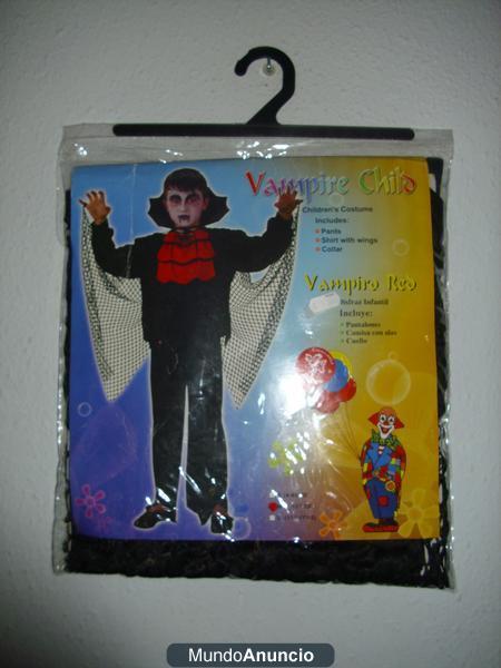 Disfraz de vampiro para niños/as de 7 a 10 años sin estrenar