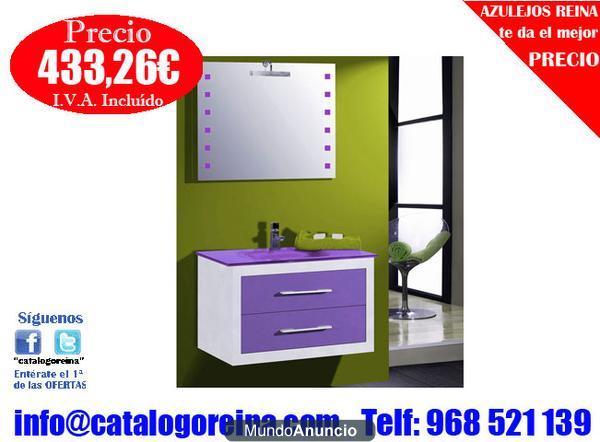 Mueble de baño Astorga 80 Blanco-Lila  en Córdoba