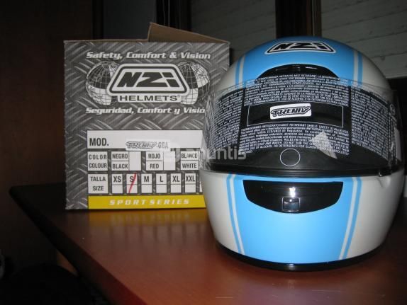 Casco NZI Trendy azul y blanco. NUEVO!