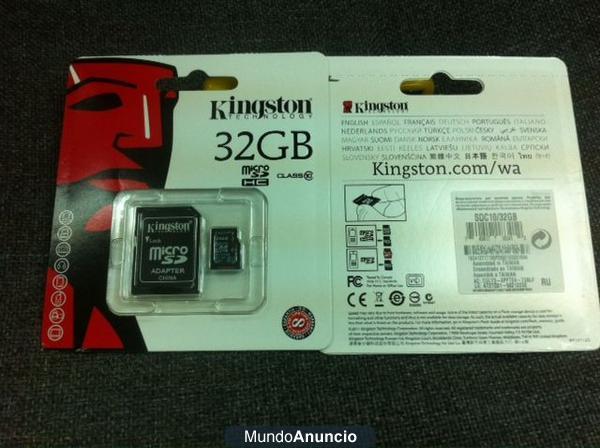 MICROSD KINGSTON DE 32 GB Y CLASE 10 NUEVA