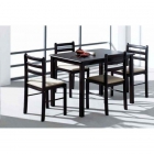 Conjunto de mesa + 4 sillas en negro - mejor precio | unprecio.es