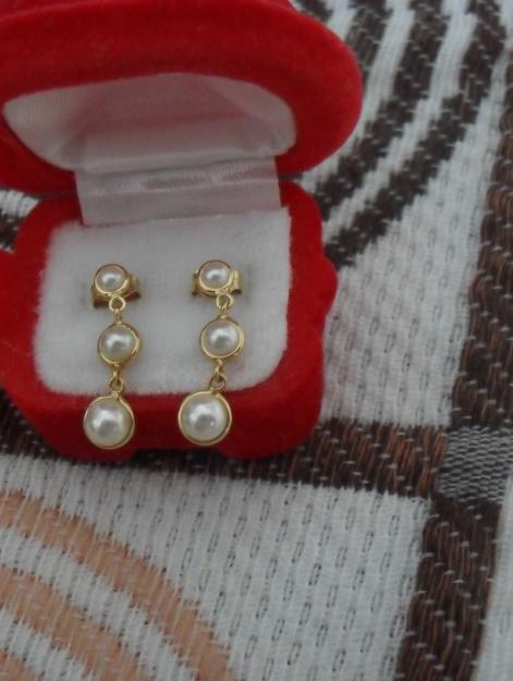 pendientes de oro y perlas gastos envio gratis