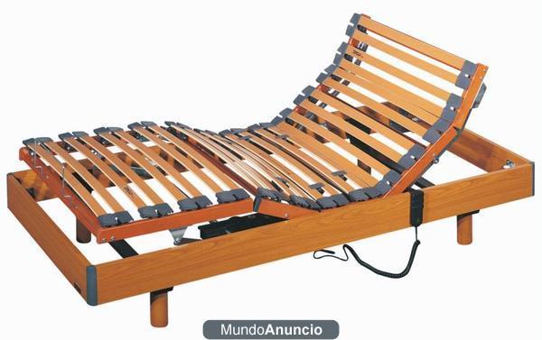 CAMA ELÉCTRICA ARTICULADA 5 PLANOS CON ESTRUCTURA MADERA COLOR HAYA. SOMNIUM CADISMAT. 500€