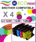 Pack 4 cartuchos compatibles BROTHER LC1220/ LC1240 / LC1280 XL - mejor precio | unprecio.es