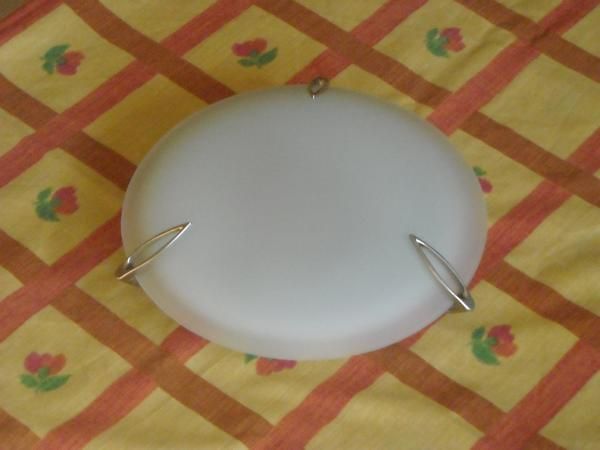 plafón con 3 anclajes de niquel y 30 cm de díámetro mod.2.