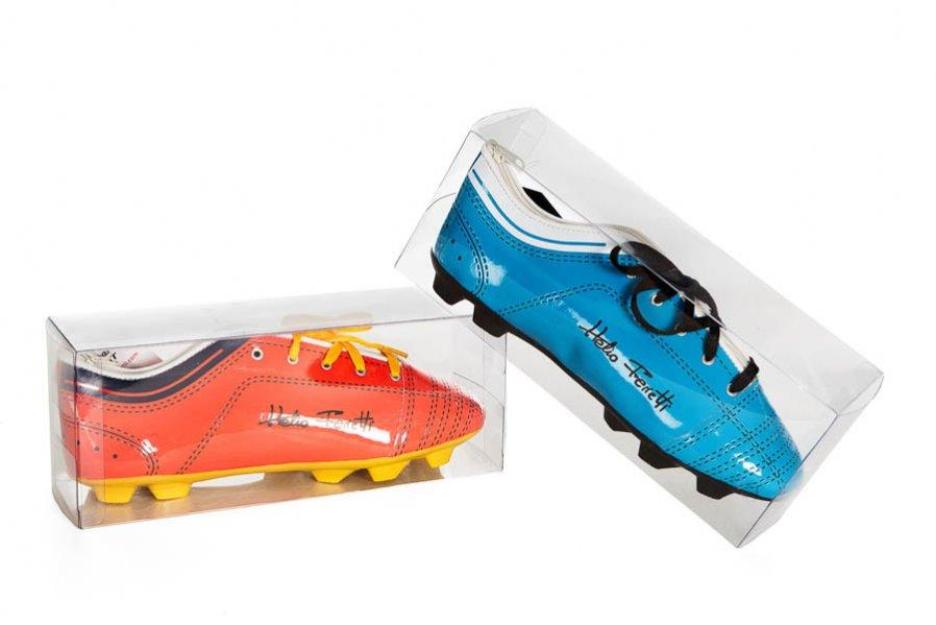 Hucha + estuche portatodo bota de futbol