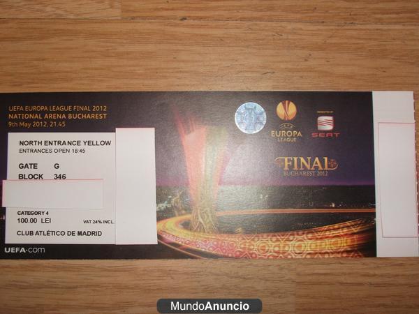 VENDO 2 ENTRADAS FINAL UEFA EUROPA LEAGUE