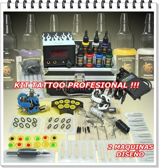 Nuevo kit tattoo profesional 2 maquinas diseño y 7 tinta 15ml y más!!!