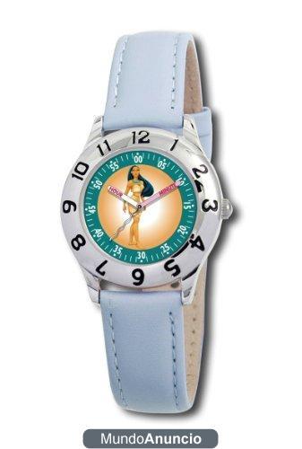Disney 0803C046D009S400 - Reloj de cuarzo, correa de piel color azul claro